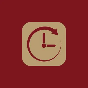 Time, clock icon. Time and watch, timer, clock symbol. UI. Web. Logo. Sign. Flat Stock Illustration