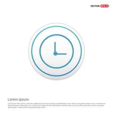 Time, clock icon - white circle button Stock Illustration