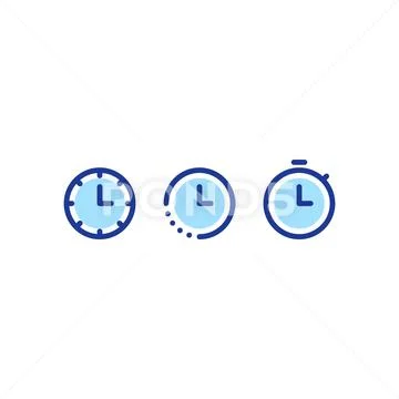 Express Delivery Icon With Timer Icon. Stopwatch Fast Delivery For