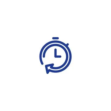 Time clock line icon set, fast delivery, quick service, working hours Stock Illustration