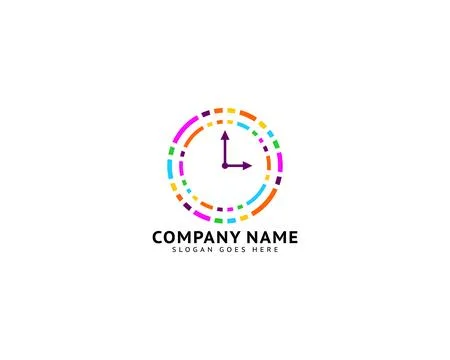 Time clock logo design template Stock Illustration