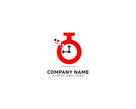 Time clock logo design template Stock Illustration
