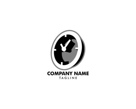 Time clock logo design template Illustration