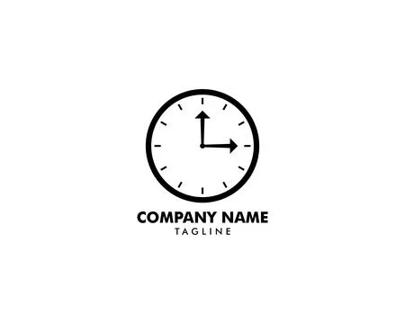 Time clock logo design template Illustration