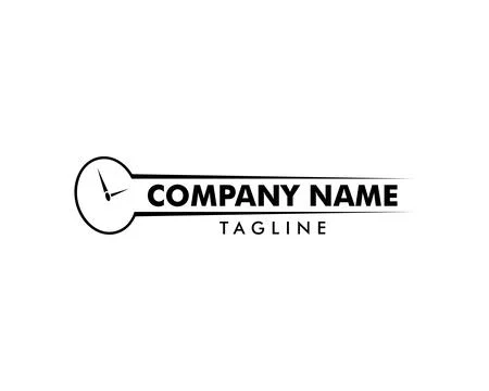 Time clock logo design template Illustration