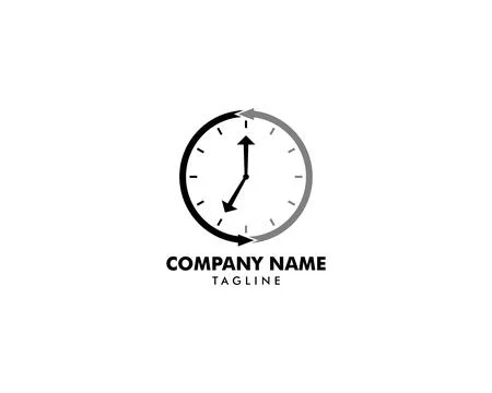 Time clock logo design template Illustration
