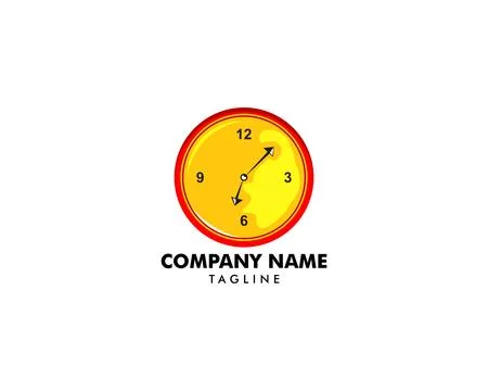 Time clock logo design template Stock Illustration
