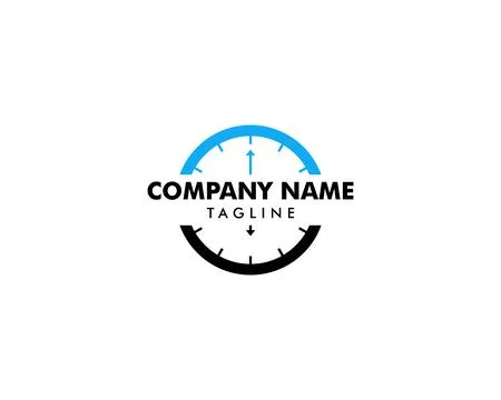 Time clock logo design template Illustration