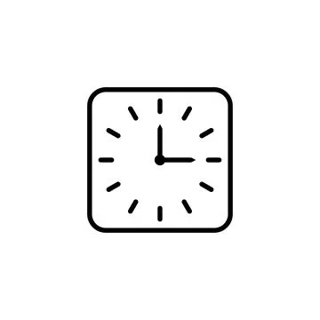 Time clock outline vector icon isolated on white Stock Illustration
