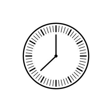 Time clock round icon vector isolated on white background Stock Illustration