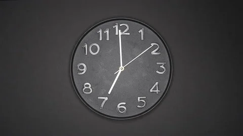 The Time On The Clock Seven. Black Clock With The White Steel Arrow Video stock 146668883