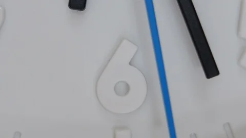 The Time On The Clock Six With The Blue Arrow Running. Timelapse Stock-Footage 105972588
