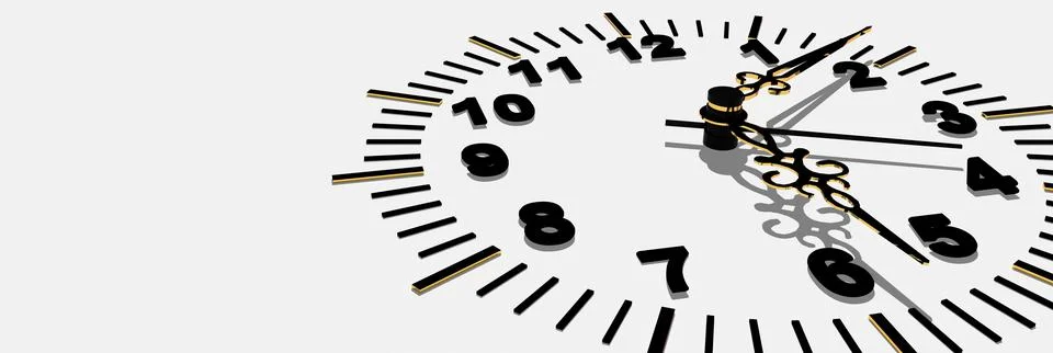 Time clock space for your text message - 3d rendering Illustrazione stock