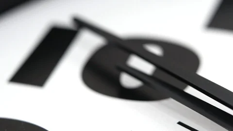 The Time On The Clock Ten. Clock With The Red Arrow Running In The Background Of Stock Footage 106550584