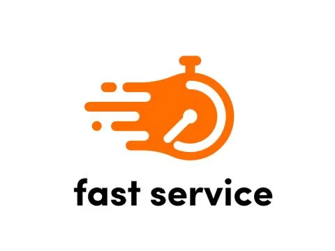 Time clock vector logo fast express service Stock Illustration