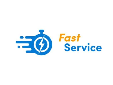 Time clock vector logo fast express service Illustrazione stock