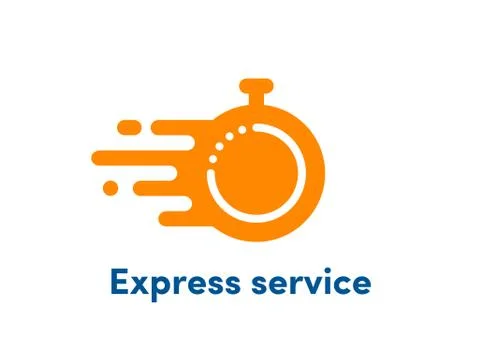 Time clock vector logo fast express service Stock-Illustration
