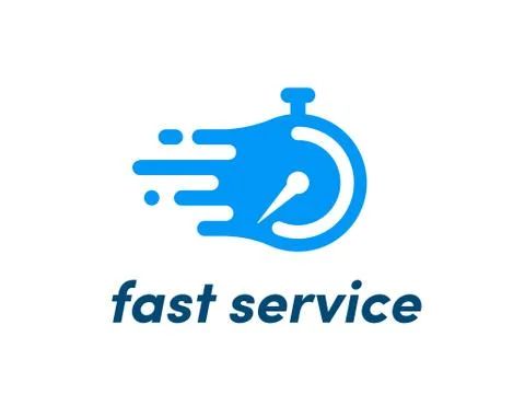 Time clock vector logo fast service stopwatch Stock-Illustration