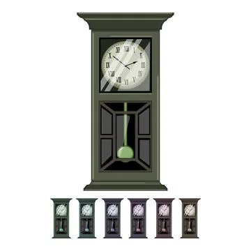 Time clock vintage cartoon vector graphic Stock Illustration