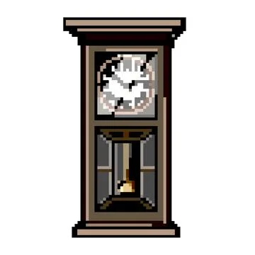 Time clock vintage game pixel art vector illustration Stock Illustration