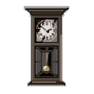 Time clock vintage pixel art vector illustration Stock-Illustration