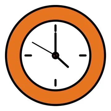 Time clock wall isolated icon Stock Illustration