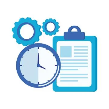 Time clock watch and checklist Illustrazione stock