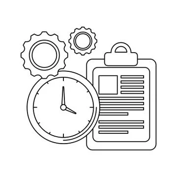 Time clock watch and checklist Stockillustratie