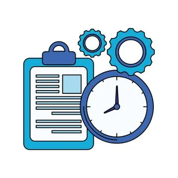 Time clock watch and checklist イラスト素材