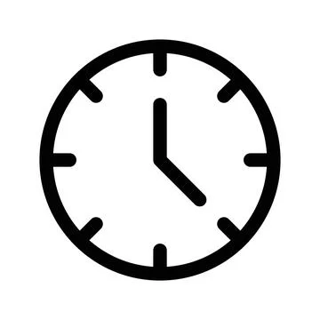 Time clock watch linear logo mark in black and white イラスト素材