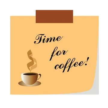 Time for coffee note paper - business communication Stock Illustration