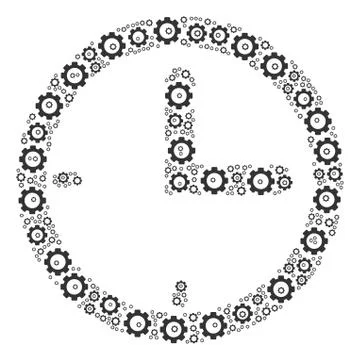 Time Collage of Cog Stock-Illustration