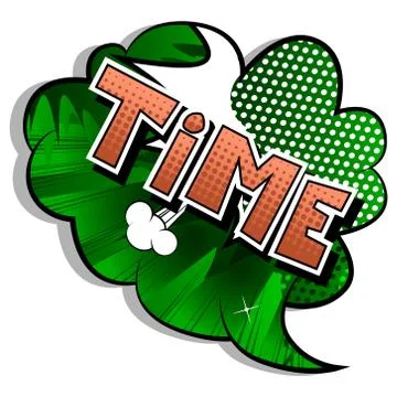 Time - Comic book style word on abstract background. Stock Illustration