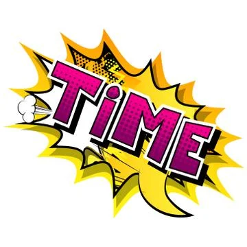 Time - Comic book style word on abstract background. 스톡 일러스트