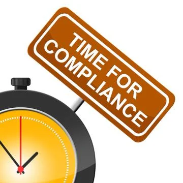 Time for compliance representing agree to and obedience Stock Illustration