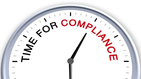 Time for Compliance Word or Text on Clock Moving Fast for Time Concept Stock Footage 284246785