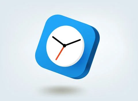 Time concept. 3d vector mobile application icon Stock Illustration