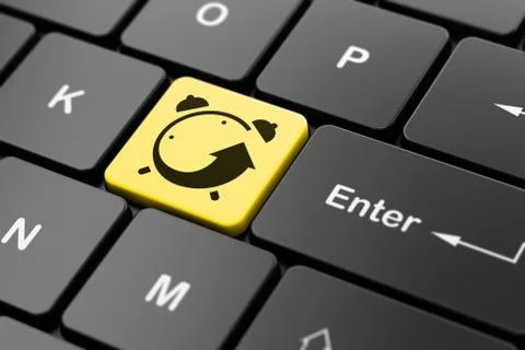 Time concept: Alarm Clock on computer keyboard background Stockillustratie