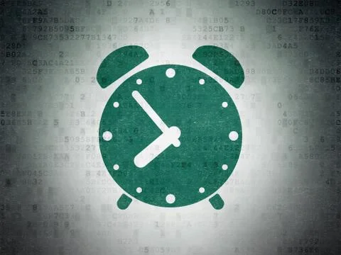 Time concept: Alarm Clock on Digital Paper background Stock Illustration