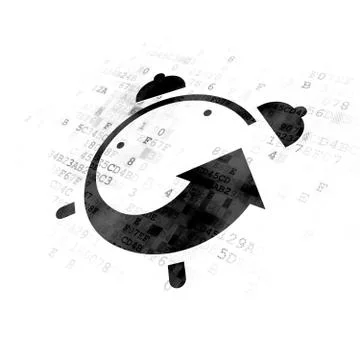 Time concept: Alarm Clock on Digital background Stock Illustration