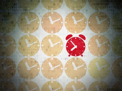 Time concept: alarm clock icon on Digital Paper background Stock Illustration