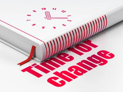 Time concept: book Clock, Time for Change on white background Stock-Illustration