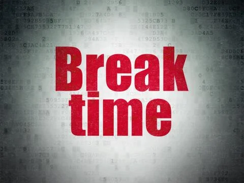 Time concept: Break Time on Digital Data Paper background Stock Illustration