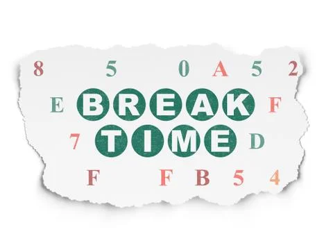 Time concept: Break Time on Torn Paper background Illustration