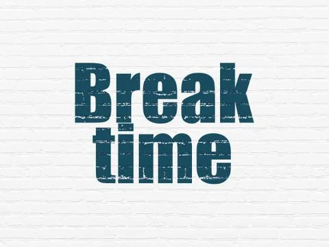 Time concept: Break Time on wall background Ilustración de archivo