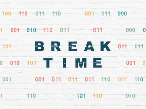 Time concept: Break Time on wall background Ilustración de archivo