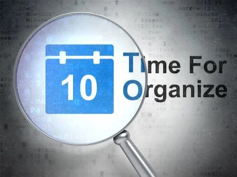 Time concept: Calendar and Time For Organize with optical glass Illustration