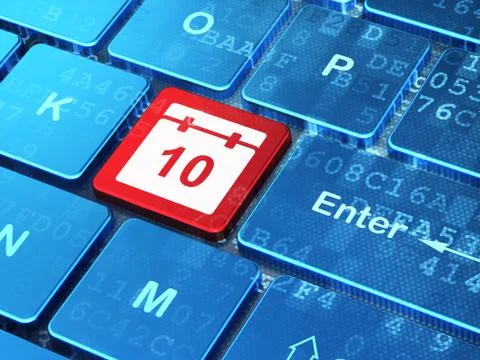 Time concept: Calendar on computer keyboard background イラスト素材