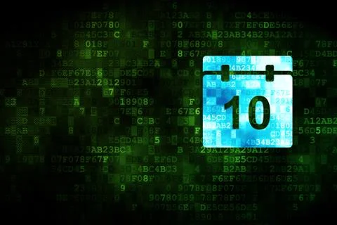 Time concept: Calendar on digital background Illustrazione stock