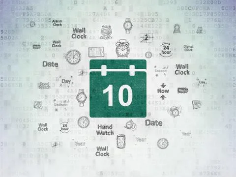 Time concept: Calendar on Digital Data Paper background Stockillustratie